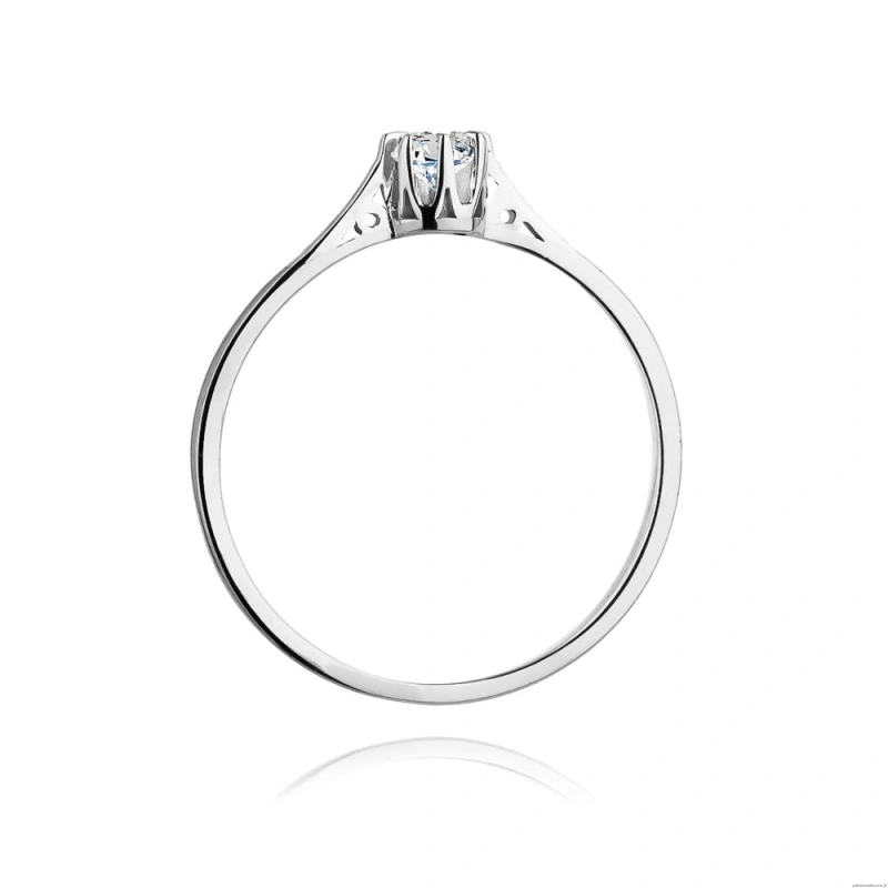 Pierścionek W0209 Diament 0,08ct Białe złoto 375
