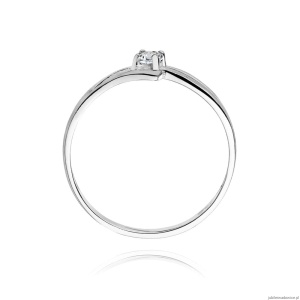Pierścionek W0210 Diament 0,08ct Białe złoto 375