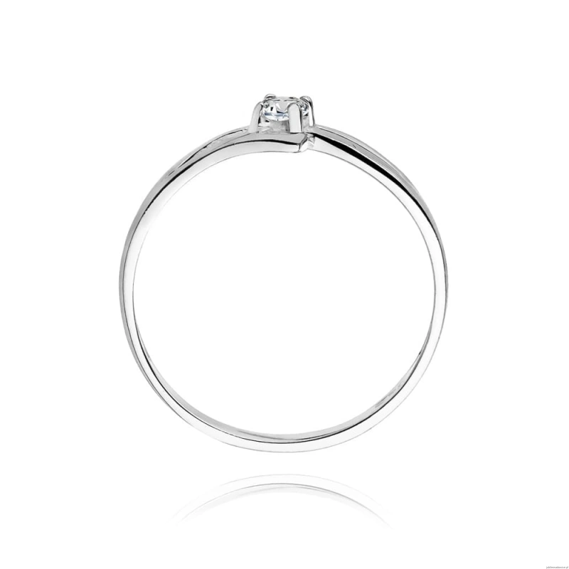 Pierścionek W0210 Diament 0,08ct Białe złoto 375