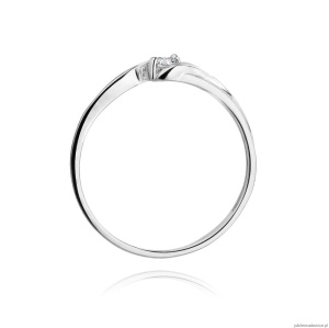 Pierścionek W0211 Diament 0,08ct Białe złoto 375