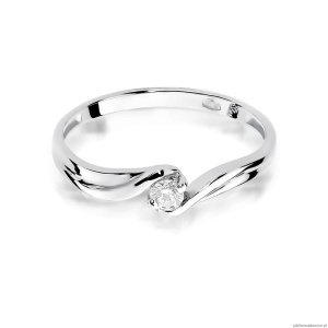 Pierścionek W0211 Diament 0,10ct Białe złoto 375