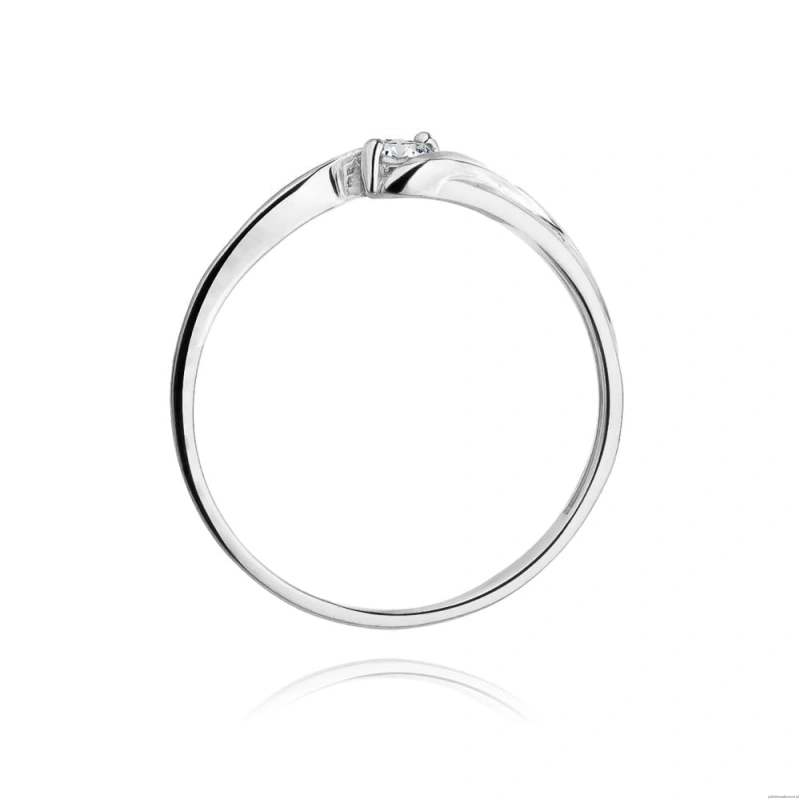 Pierścionek W0211 Diament 0,10ct Białe złoto 375