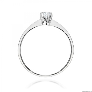Pierścionek W0220 Diament 0,10ct Białe złoto 375