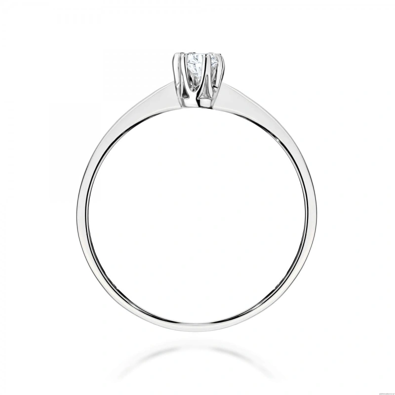 Pierścionek W0220 Diament 0,10ct Białe złoto 375