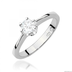 Pierścionek W0220B Diament 0,30ct Białe złoto 375