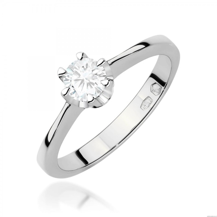 Pierścionek W0220B Diament 0,30ct Białe złoto 375