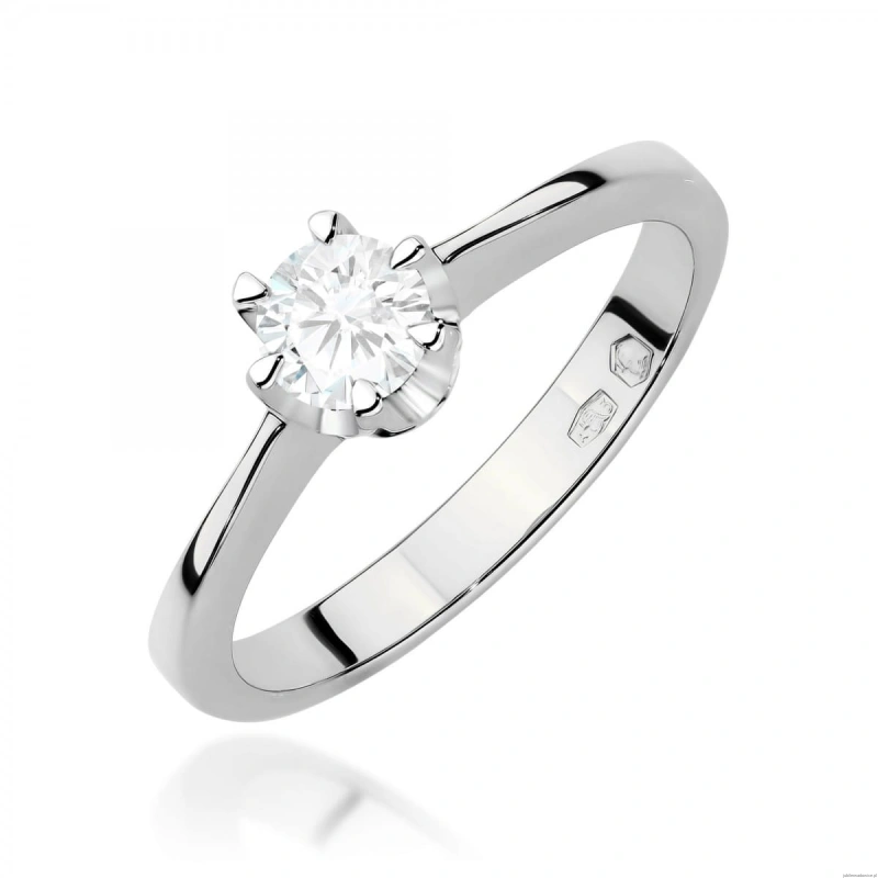 Pierścionek W0220B Diament 0,30ct Białe złoto 375