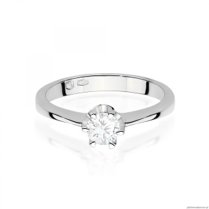 Pierścionek W0220B Diament 0,30ct Białe złoto 375