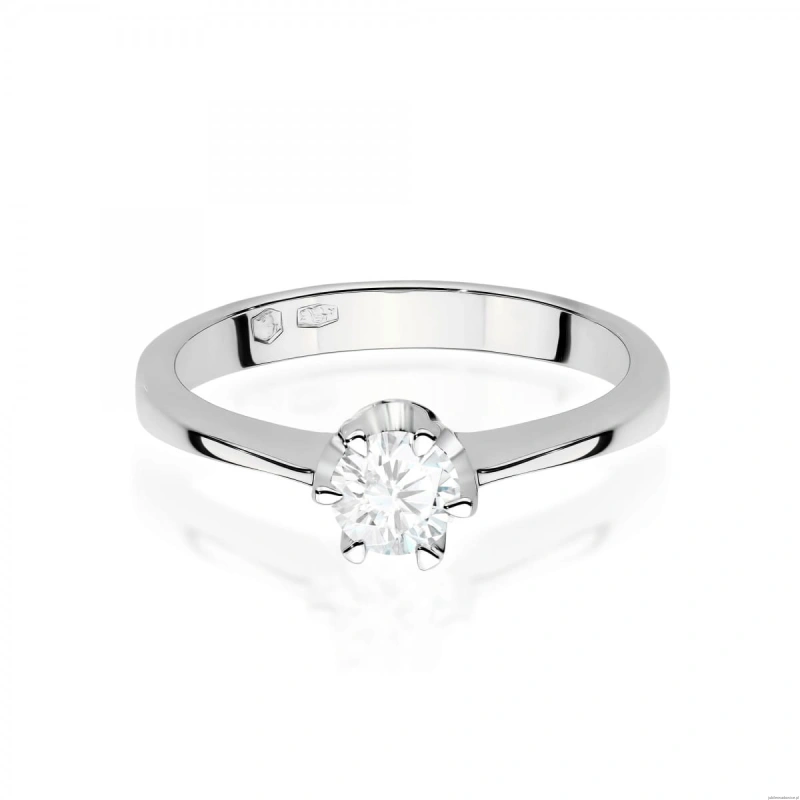 Pierścionek W0220B Diament 0,30ct Białe złoto 375
