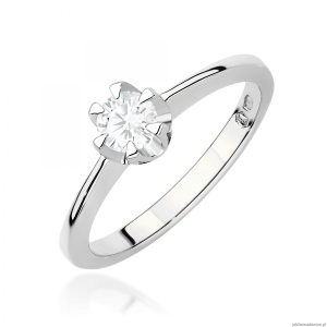 Pierścionek W0220B Diament 0,40ct Białe złoto 375