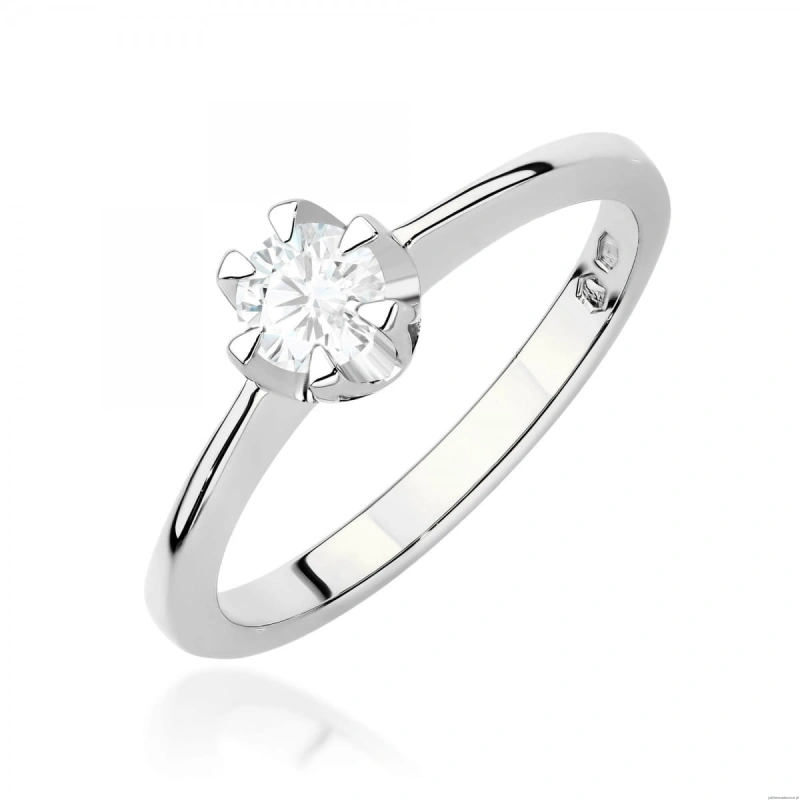 Pierścionek W0220B Diament 0,40ct Białe złoto 375