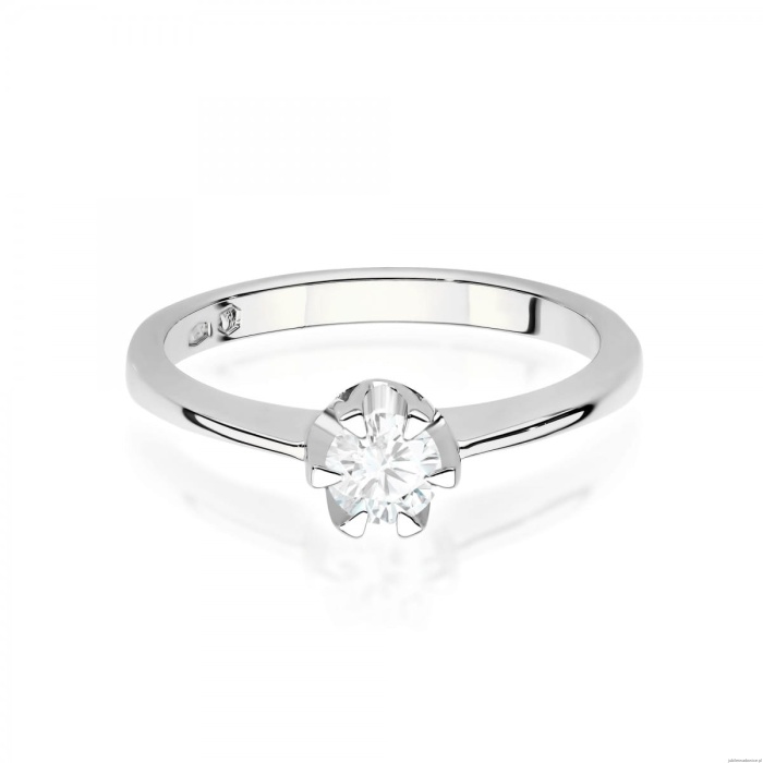 Pierścionek W0220B Diament 0,40ct Białe złoto 375