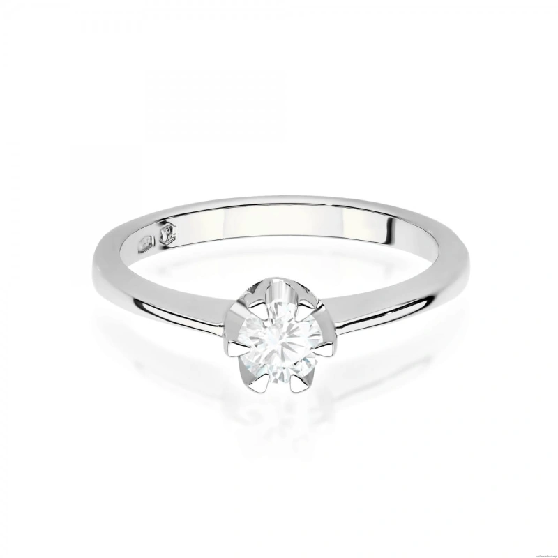 Pierścionek W0220B Diament 0,40ct Białe złoto 375