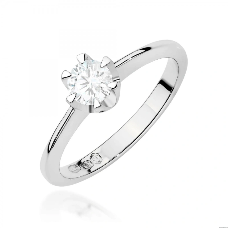 Pierścionek W0220B Diament 0,70ct Białe złoto 375