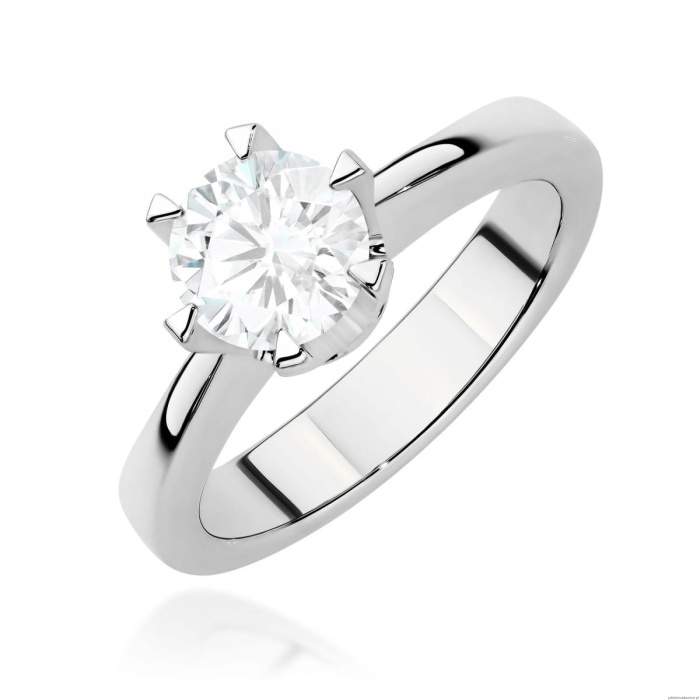 Pierścionek W0220B Diament 1,00ct Białe złoto 375
