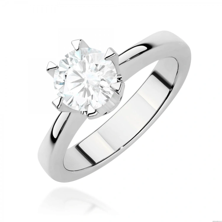 Pierścionek W0220B Diament 1,00ct Białe złoto 375