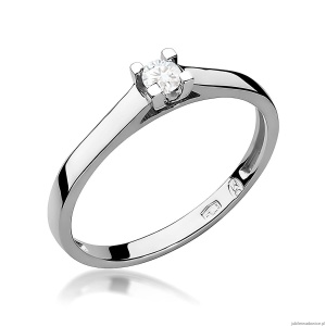 Pierścionek W0221 Diament 0,08ct Białe złoto 375