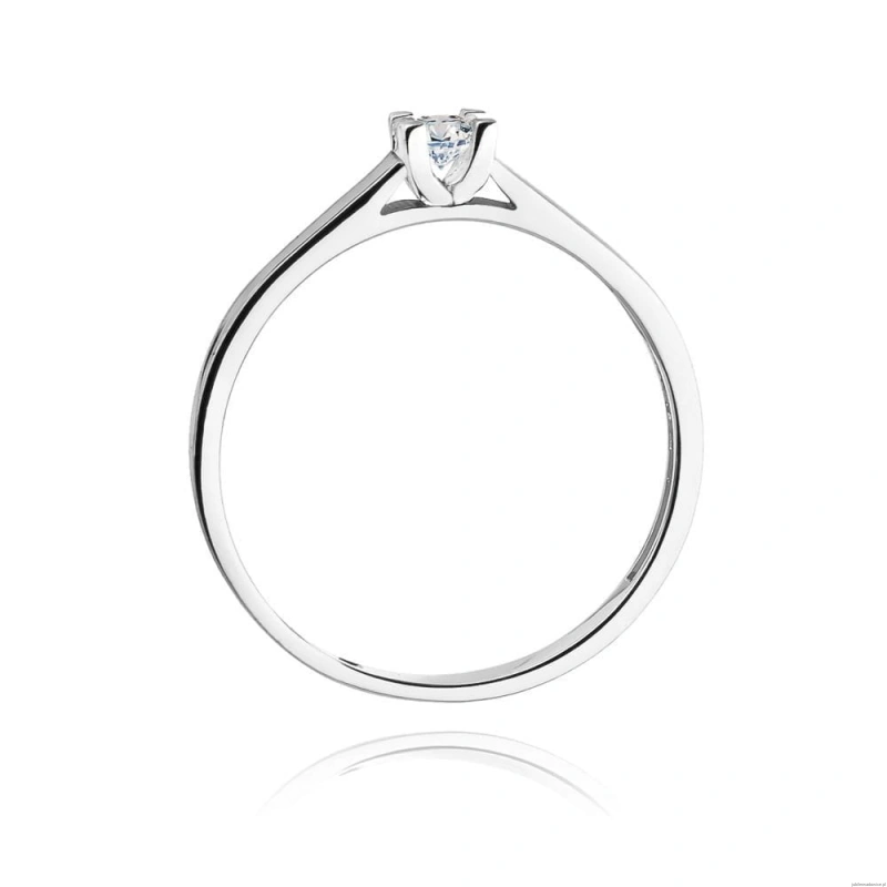 Pierścionek W0221 Diament 0,08ct Białe złoto 375