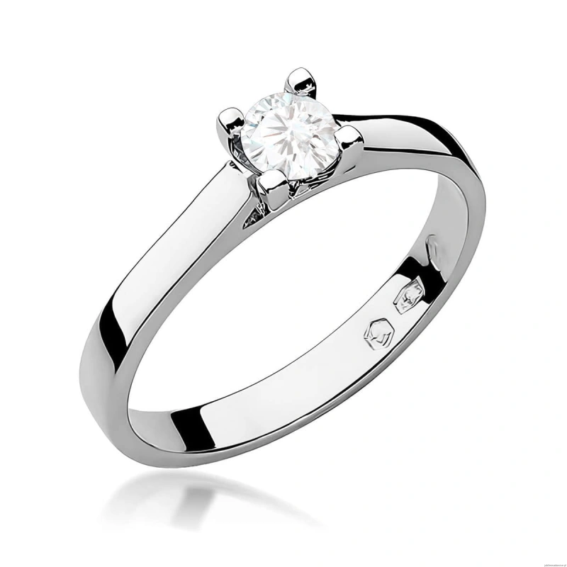 Pierścionek W0221B Diament 0,30ct Białe złoto 375