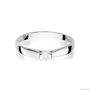Pierścionek W0223 Diament 0,08ct Białe złoto 375