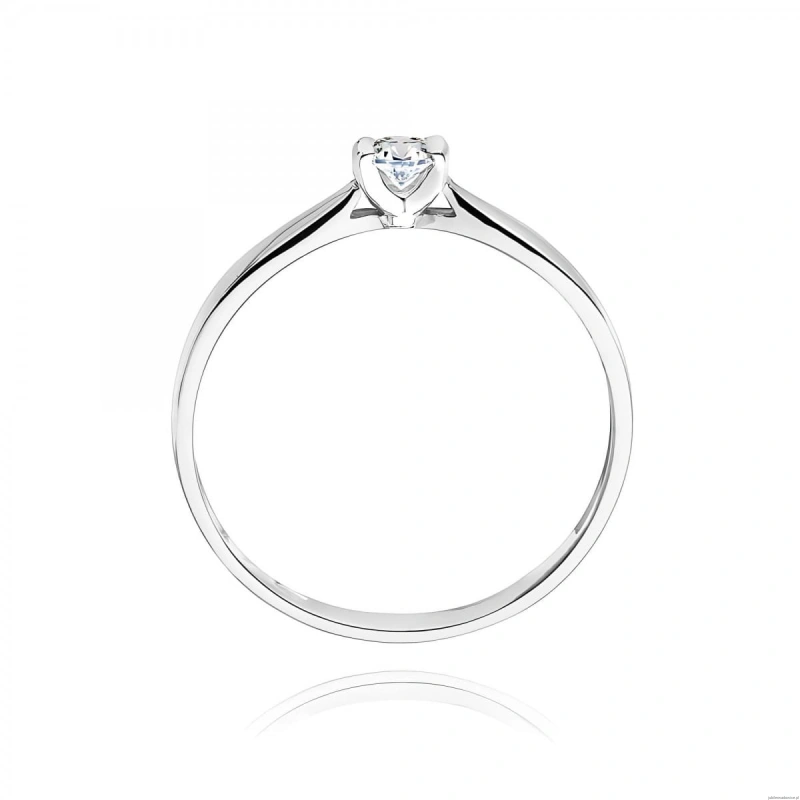 Pierścionek W0223 Diament 0,08ct Białe złoto 375