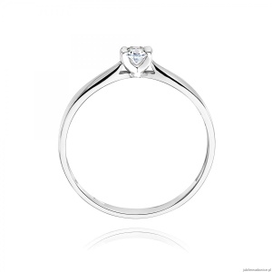 Pierścionek W0223 Diament 0,10ct Białe złoto 375