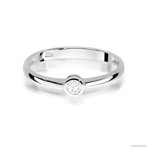 Pierścionek W0224 Diament 0,08ct Białe złoto 375