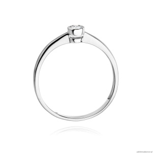 Pierścionek W0224 Diament 0,08ct Białe złoto 375