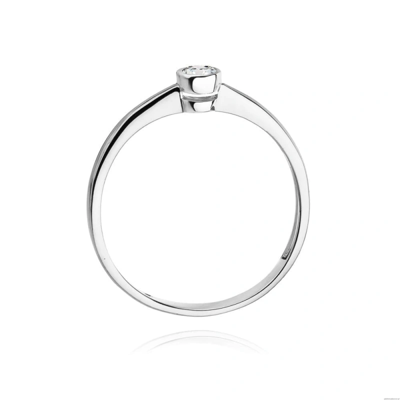 Pierścionek W0224 Diament 0,10ct Białe złoto 375