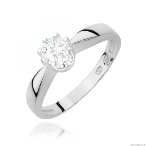 Pierścionek W0228 Diament 0,30ct Białe złoto 375