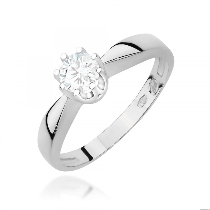 Pierścionek W0228 Diament 0,30ct Białe złoto 375