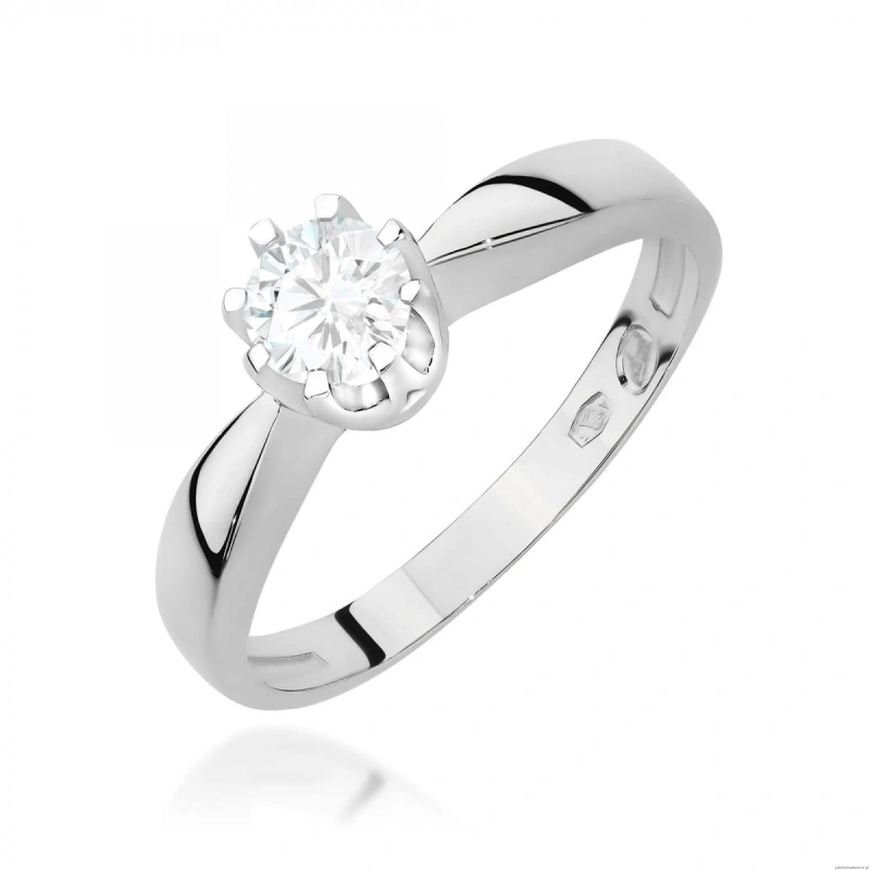 Pierścionek W0228 Diament 0,30ct Białe złoto 375