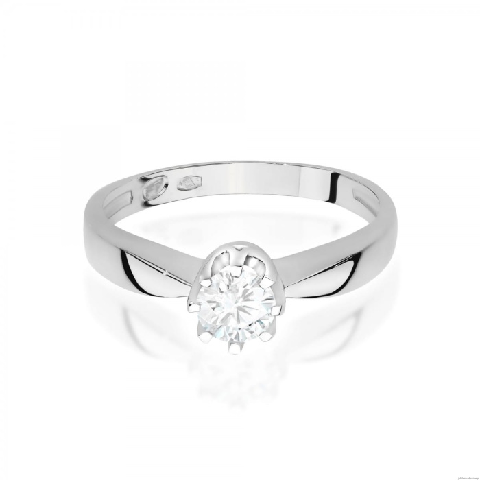 Pierścionek W0228 Diament 0,30ct Białe złoto 375