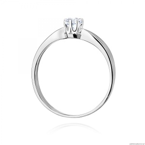 Pierścionek W0228 Diament 0,40ct Białe złoto 375