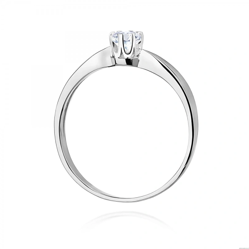 Pierścionek W0228 Diament 0,40ct Białe złoto 375