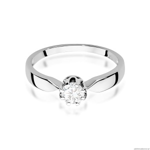 Pierścionek W0228 Diament 0,40ct Białe złoto 375