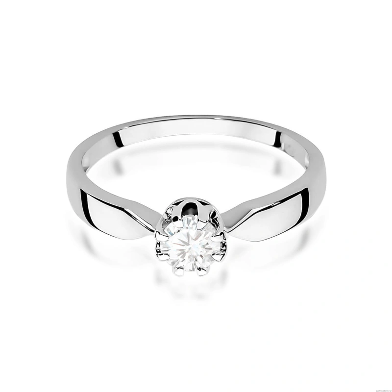 Pierścionek W0228 Diament 0,40ct Białe złoto 375