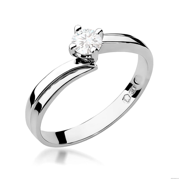 Pierścionek W0231B Diament 0,30ct Białe złoto 375