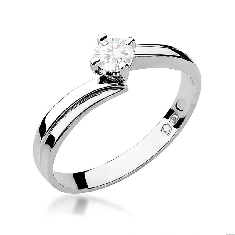 Pierścionek W0231B Diament 0,30ct Białe złoto 375