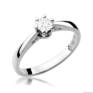Pierścionek W0234 Diament 0,30ct Białe złoto 375