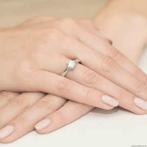 Pierścionek W0234 Diament 1,00ct Białe złoto 375