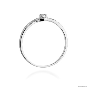 Pierścionek W0237 Diament 0,04ct Białe złoto 375