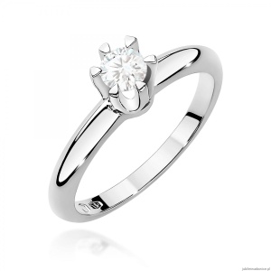 Pierścionek W0267 Diament 0,30ct Białe złoto 375