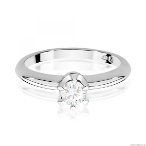 Pierścionek W0267 Diament 0,30ct Białe złoto 375