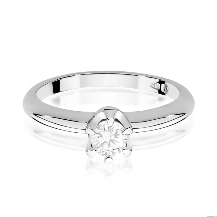 Pierścionek W0267 Diament 0,30ct Białe złoto 375
