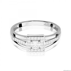 Pierścionek W0271 Diament 0,15ct Białe złoto 375