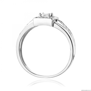 Pierścionek W0271 Diament 0,15ct Białe złoto 375