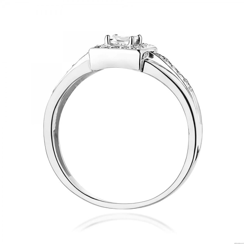 Pierścionek W0271 Diament 0,15ct Białe złoto 375
