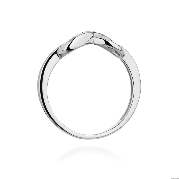 Pierścionek W0285 z diamentami Białe złoto 375