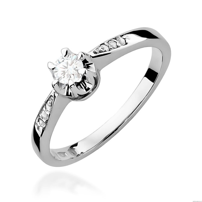 Pierścionek W0291 Diament 0,20ct białe złoto 375